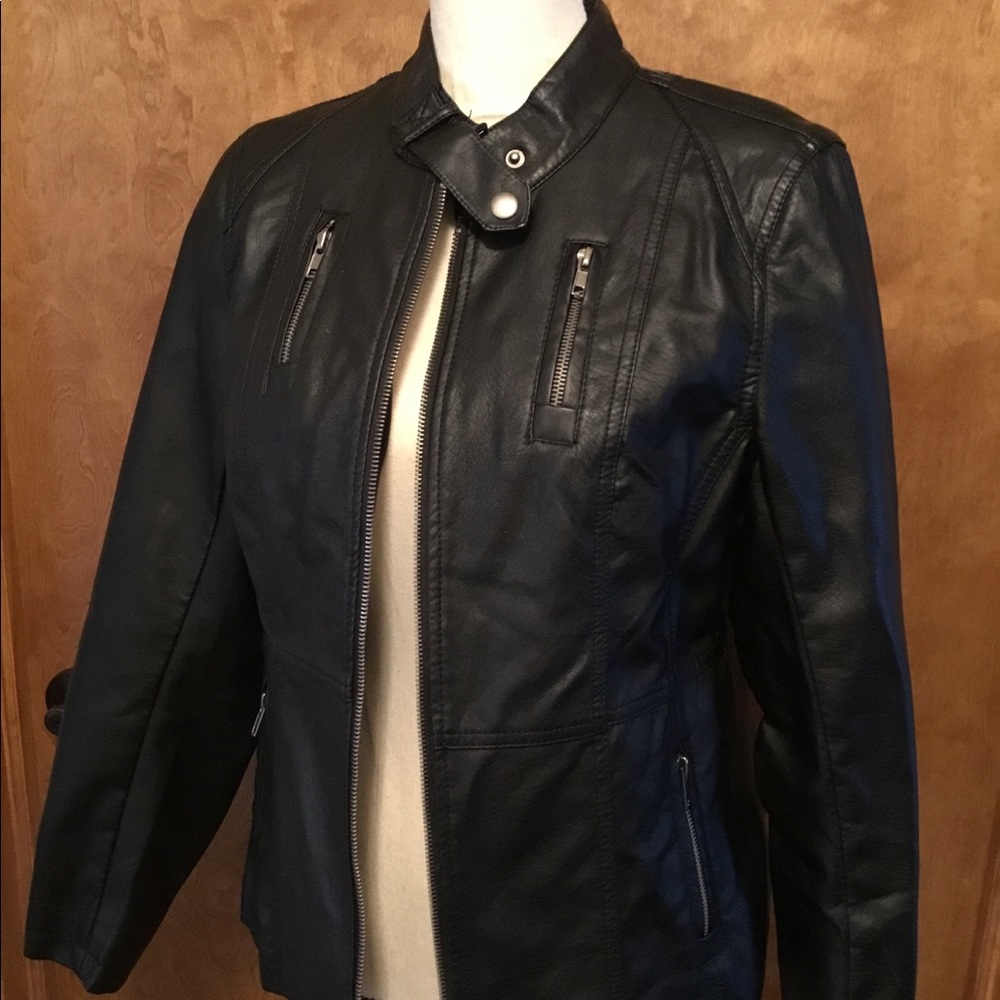 Black faux leather jacket